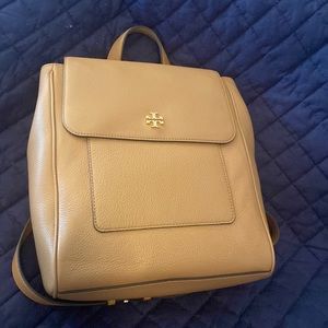 Tory Burch Center Flap backpack. NWT. Pebble leather.